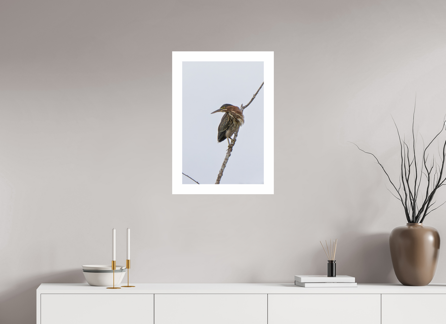 16 x 24″, Hahnemühle Photo Rag Baryta, 2 in. white border. (Print Only) Green Heron 03