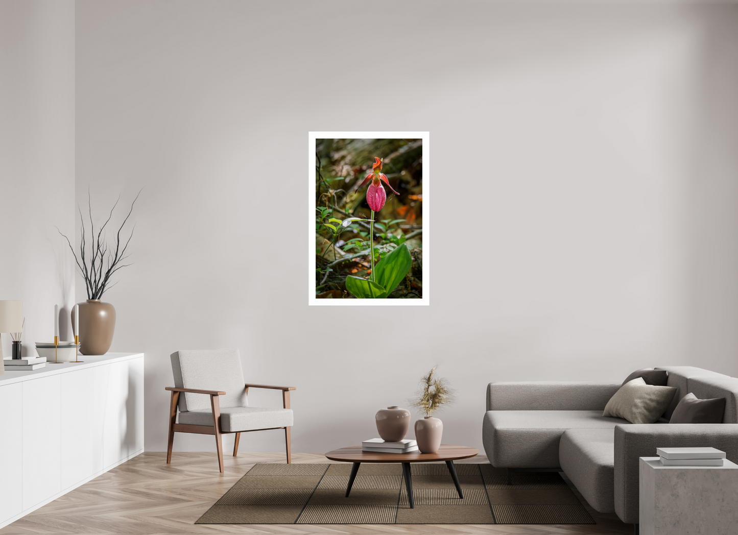 30 x 45″, Hahnemühle Photo Rag Baryta, 2 in. white border. (Print Only) Pink Lady Slipper 01