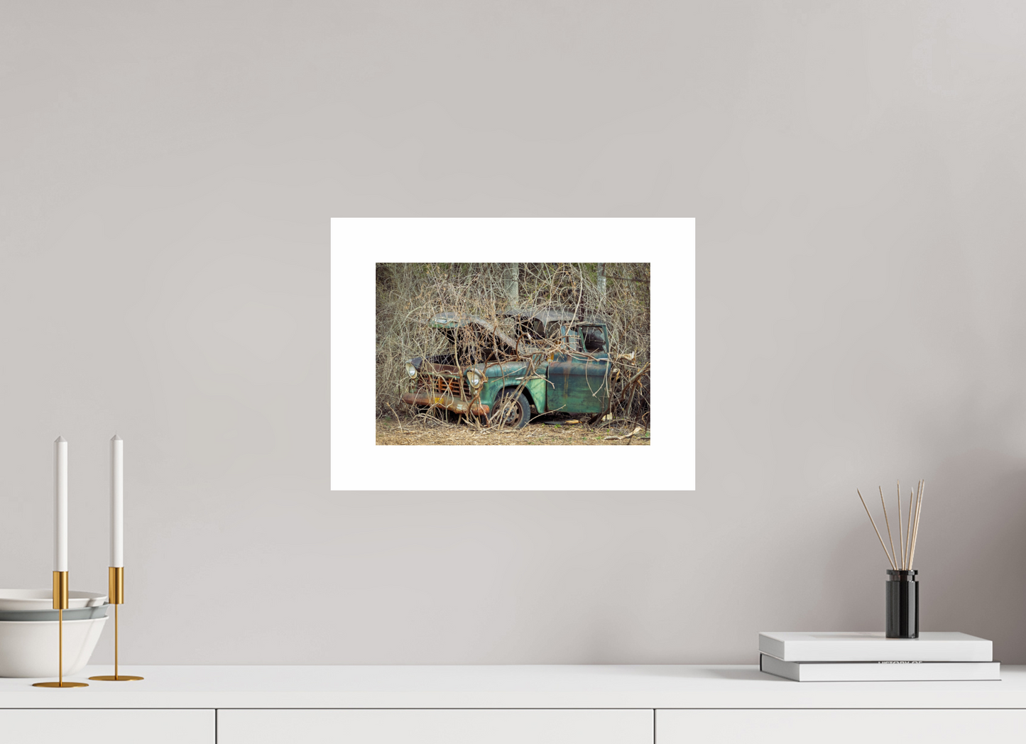 12 x 8″, Hahnemühle Photo Rag Baryta, 2 in. white border. (Print Only) Brush Truck 01