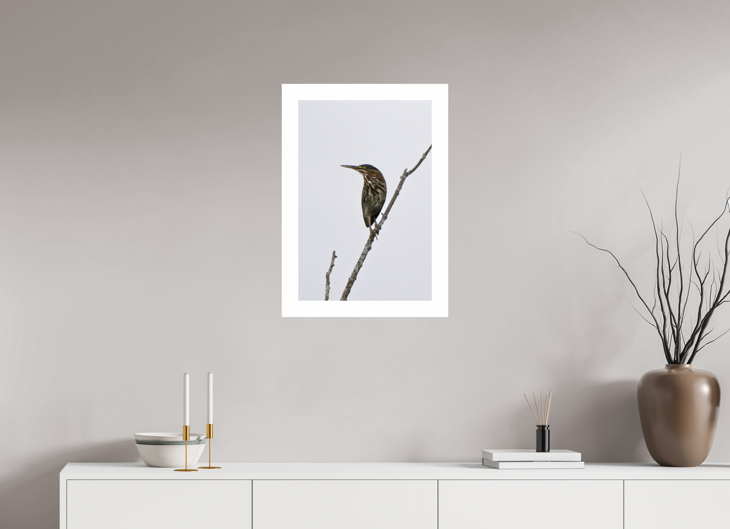16 x 24″, Hahnemühle Photo Rag Baryta, 2 in. white border. (Print Only) Green Heron 01