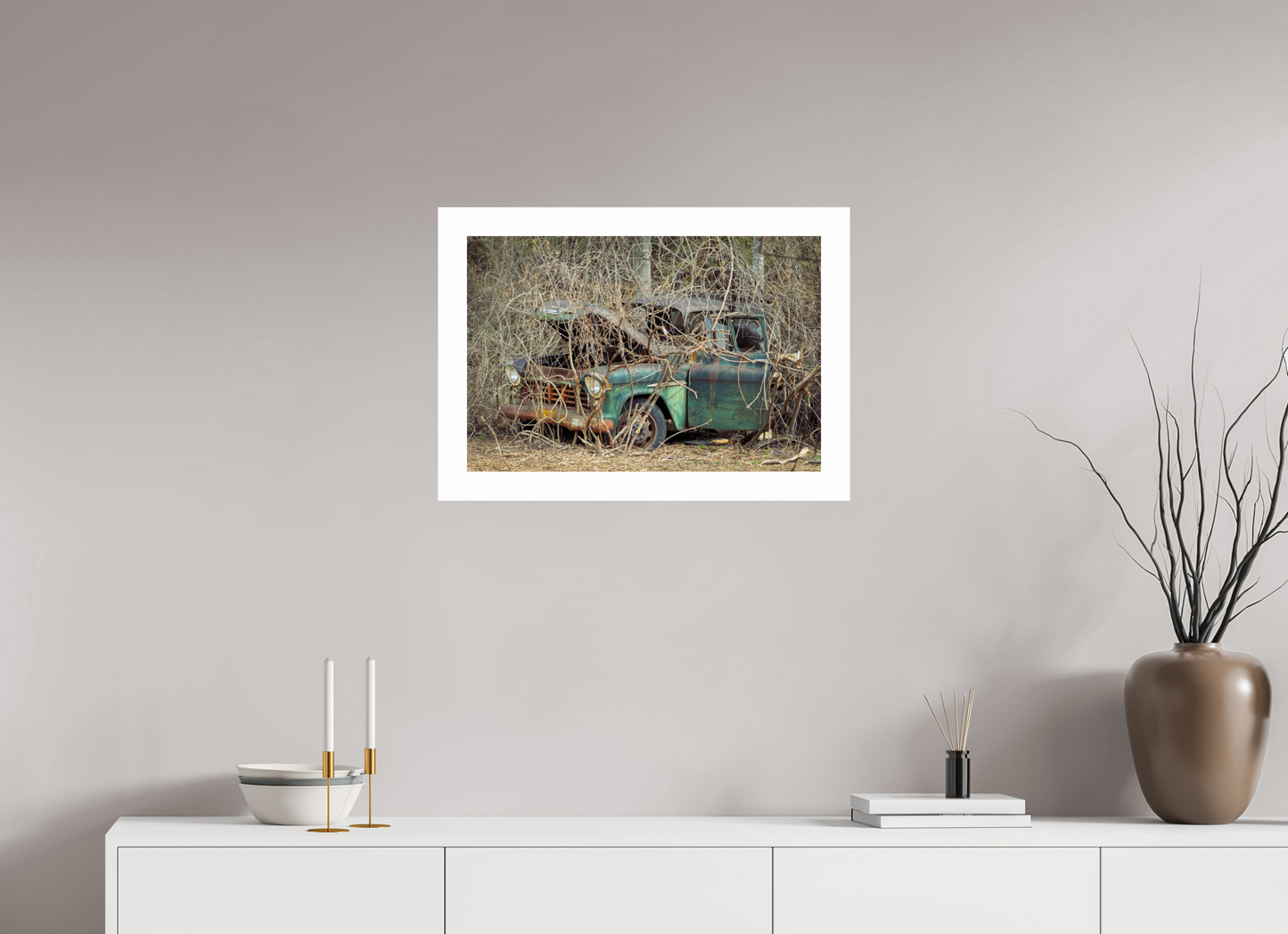 24 x 16″, Hahnemühle Photo Rag Baryta, 2 in. white border. (Print Only) Brush Truck 01